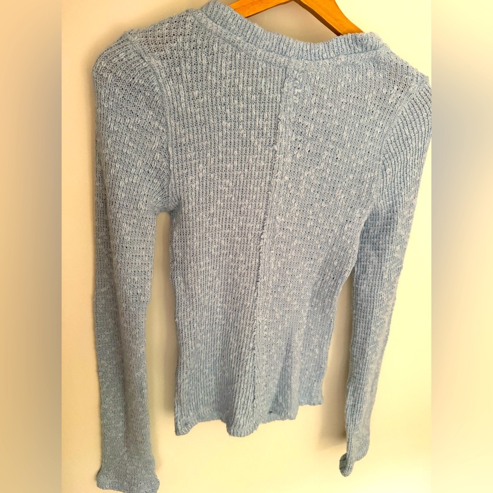 Free People Light Blue Ribbed Button-Up Cardigan - Picture 5 of 5